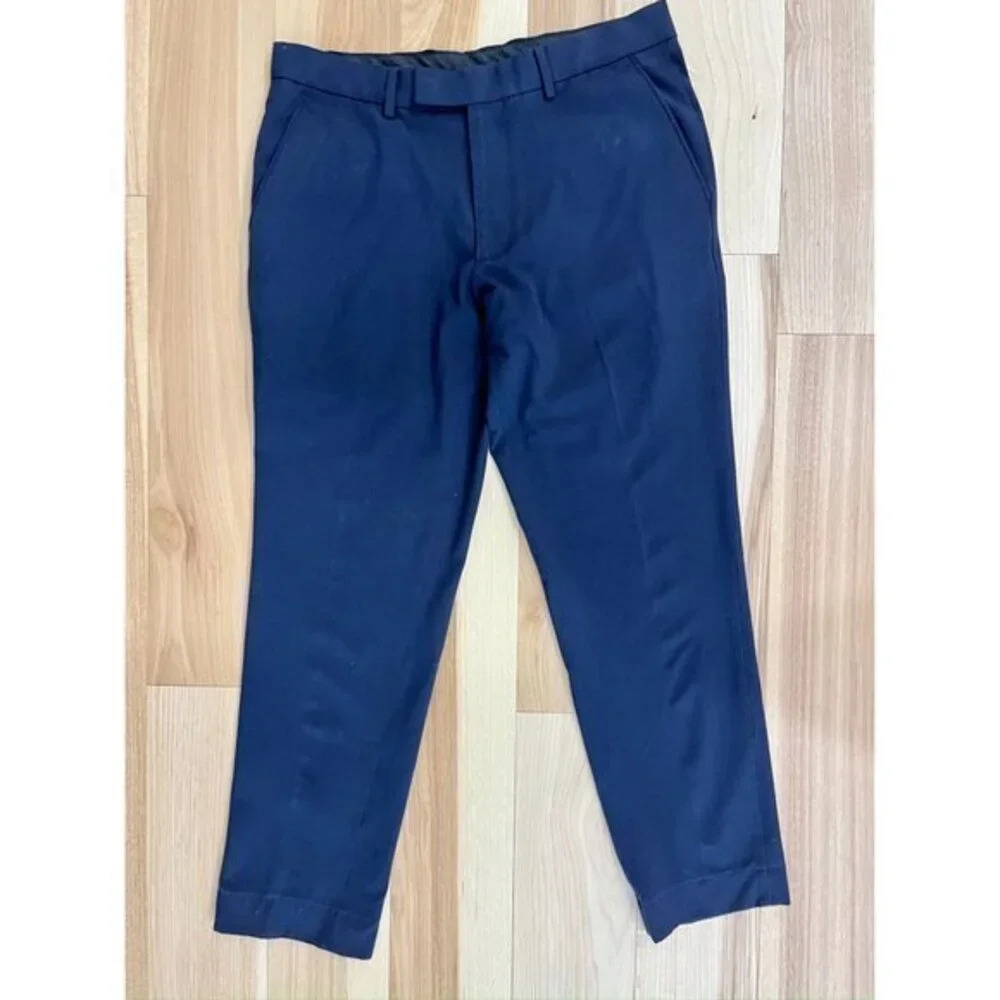 M&S Collection Super Slim Navy Pants 32x31 - Picture 1 of 3
